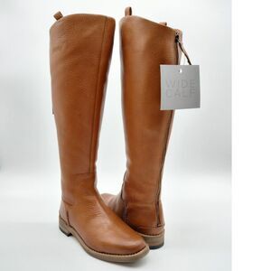 Franco Sarto Meyer Women's Sz 6 M Brown Leather Wide Calf Knee High Riding Boots